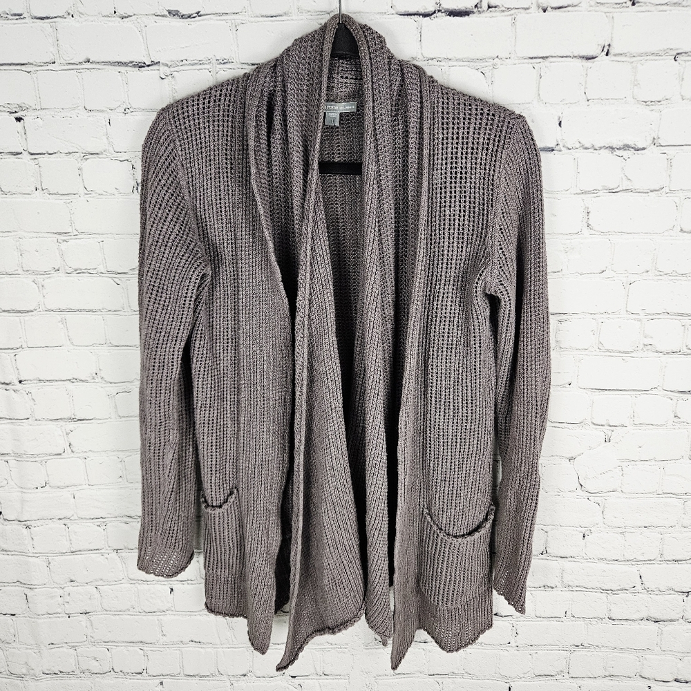 JAMES PERSE | cotton-linen blend draped knit open cardigan